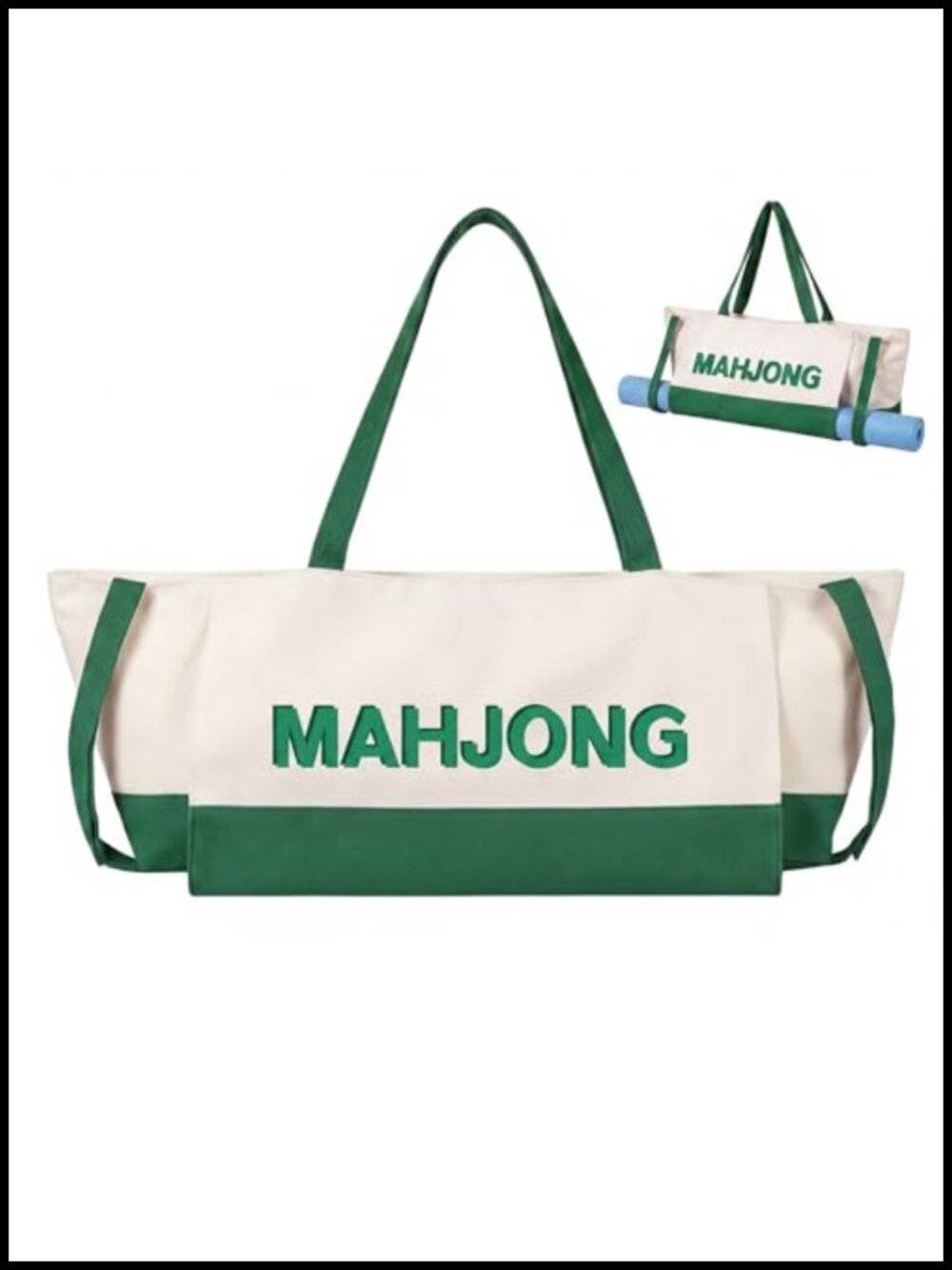 28x9 Canvas Mahjong Tote Bag Large Capacity Zipper Closure for Tiles Mats Racks